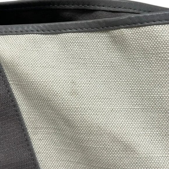 Auth BALENCIAGA Navy Cabas M 339936 White Gray Canvas Leather - Tote Bag - Picture 14 of 16